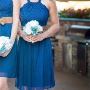 Blue bridesmaid dress from David’s Bridal. Size 4.